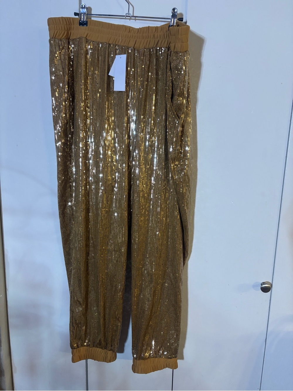 Shavonne Dorsey Letizia Sequin Jogger Pants - Gold